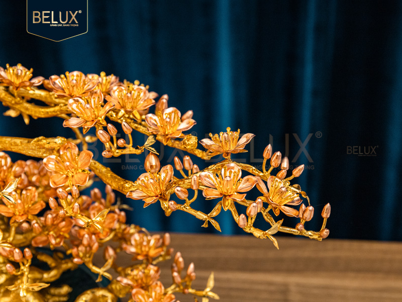 Cây Đào mạ vàng 24k&nbsp;40x20x30cm